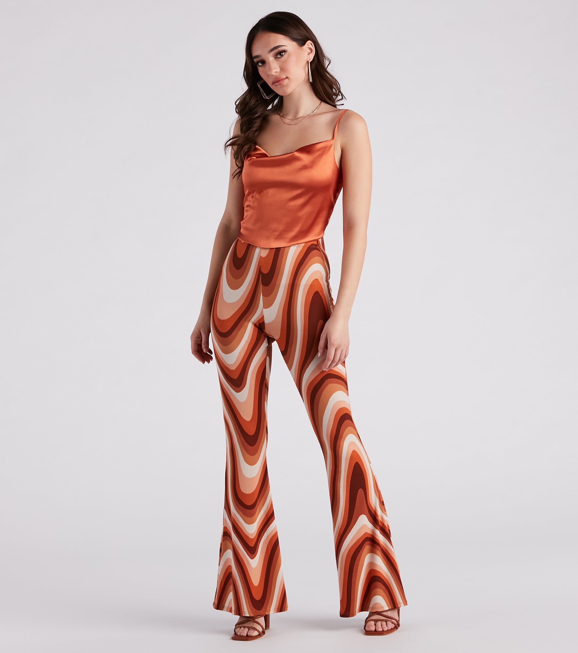 Move It Groove It Swirl Print Flare Pants