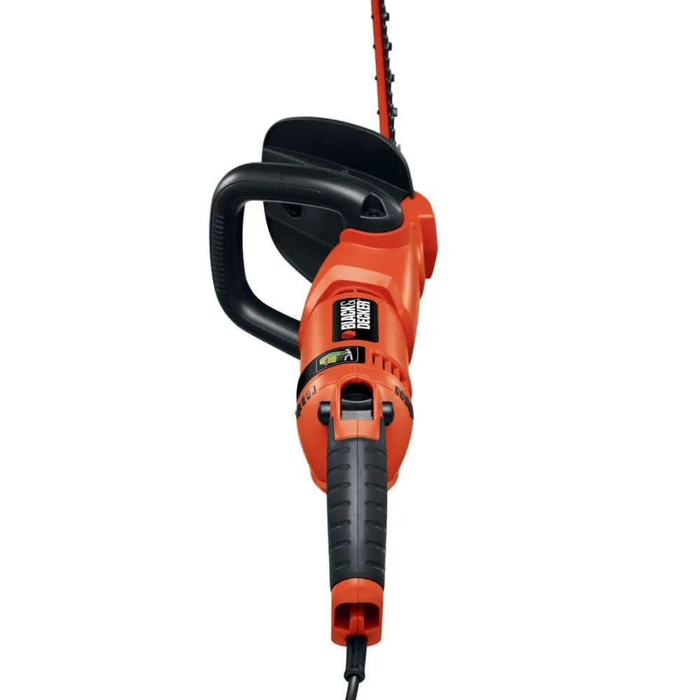 BLACK+DECKER 24 in. 3.3 Amp Corded Dual Action Electric Hedge Hog Trimmer with Rotating Handle HH2455