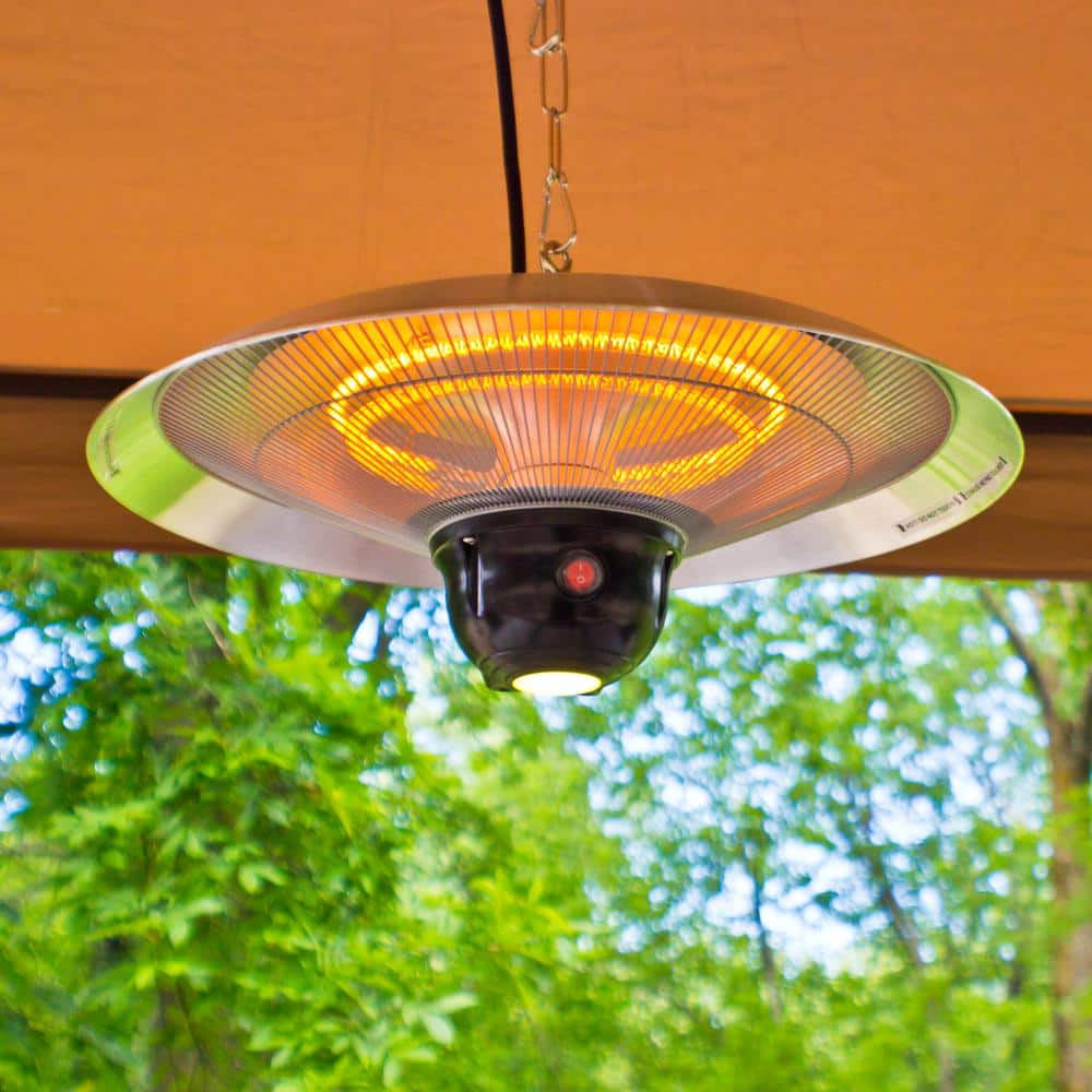 EnerG+ 1500-Watt Infrared Electric Outdoor Hanging Heater with LED and Remote HEA-21522Silver