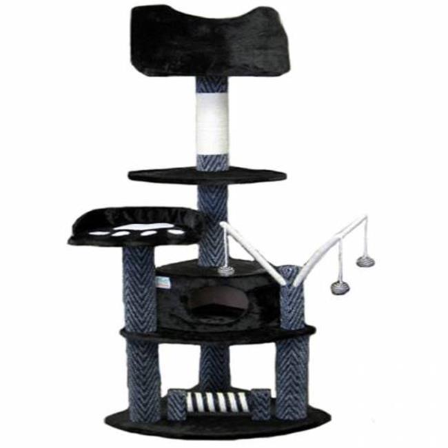 Go Pet Club Cat Tree - Gray and Black - 62 in.