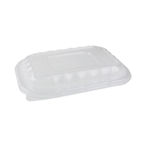 Pactiv EarthChoice Entree2Go Takeout Container Vented Lid | 8.67 x 5.75 x 0.98， Clear， 300