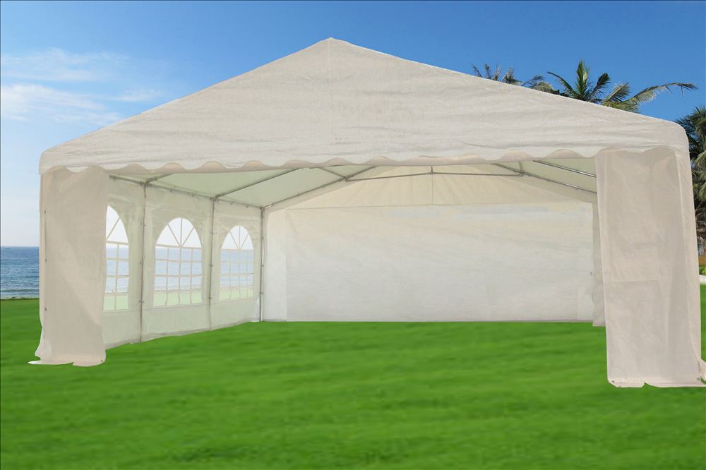 DELTA Canopies 20'x20' PE Waterproof Party Tent Wedding Canopy Shelter - White