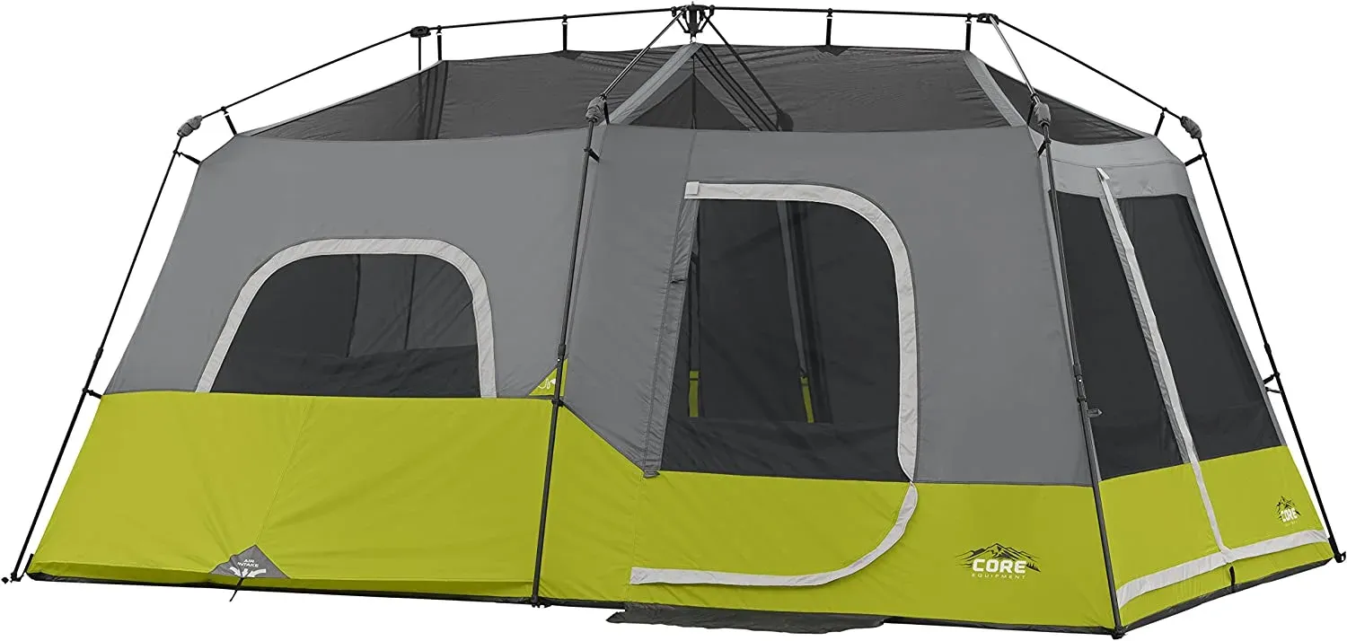 9 Person Instant Cabin Tent | Portable Multi Room Stand Up Tent for Family with Storage Pockets for Camping Accessories | Best Large Pop Up Tent for Easy 2 Minute Car Camp Setup