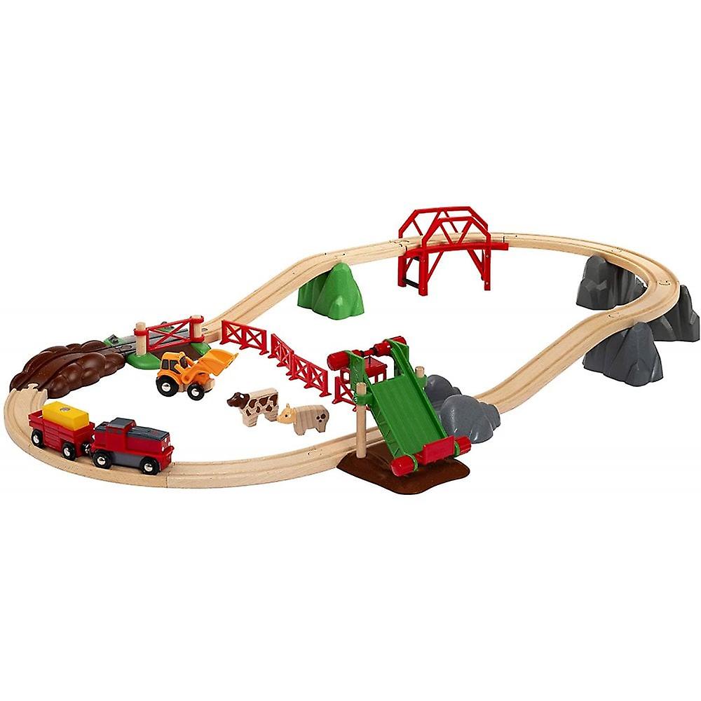 Brio 33984 Farm Animal Train Set. Wooden Train Set