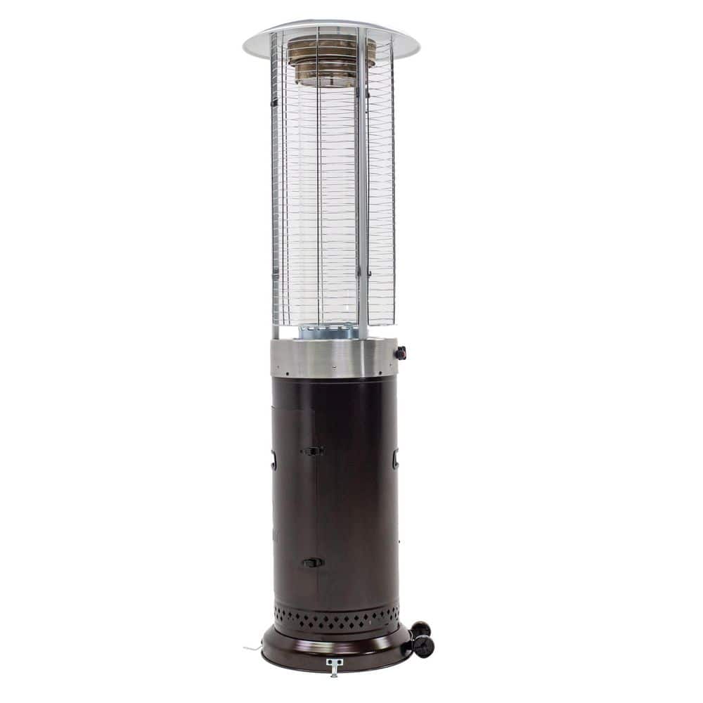 HotShot 46,000 BTU Bronze Rapid Induction Patio Heater with Large Flame Glass Tube 52354