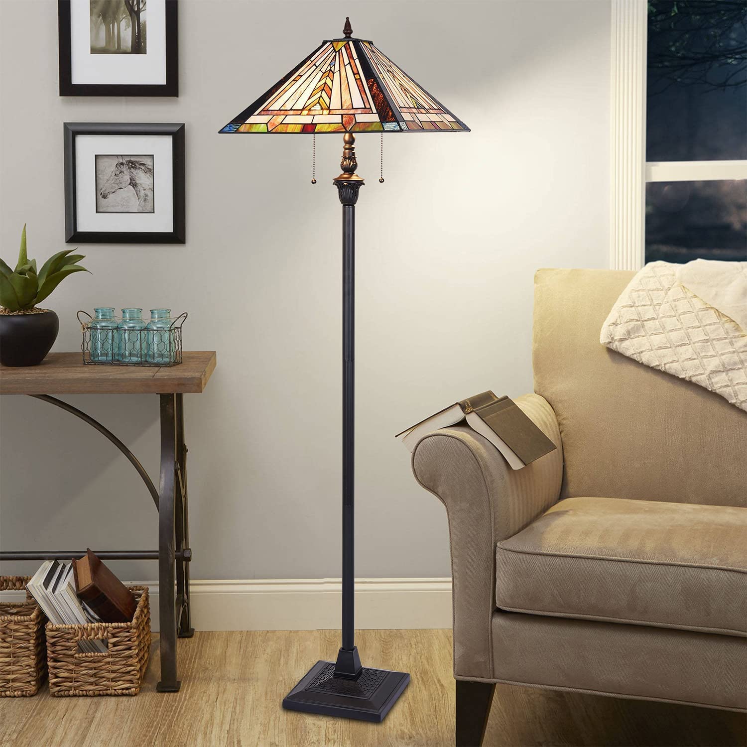  Floor Lamp,Stained Glass Lamp Shade
