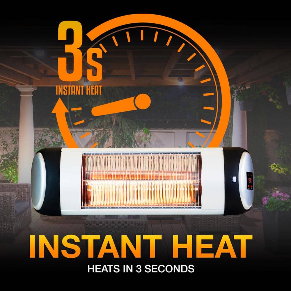 EdenBranch Wall Mounted Carbon Fiber Patio Heater with Remote Control 1500-Watt 141018