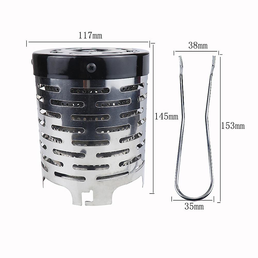 Mini Heating Attachment For Gas Stove Camping Mini Heating Stainless Steel Stove Tent Heating Cover Silver