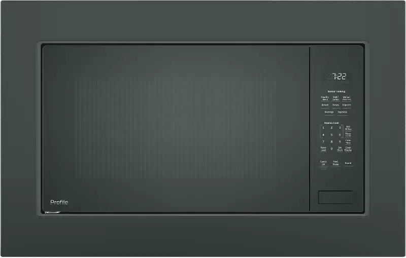 GE Profile Countertop Microwave with 30 Inch Trim Kit - Black Stainless Steel