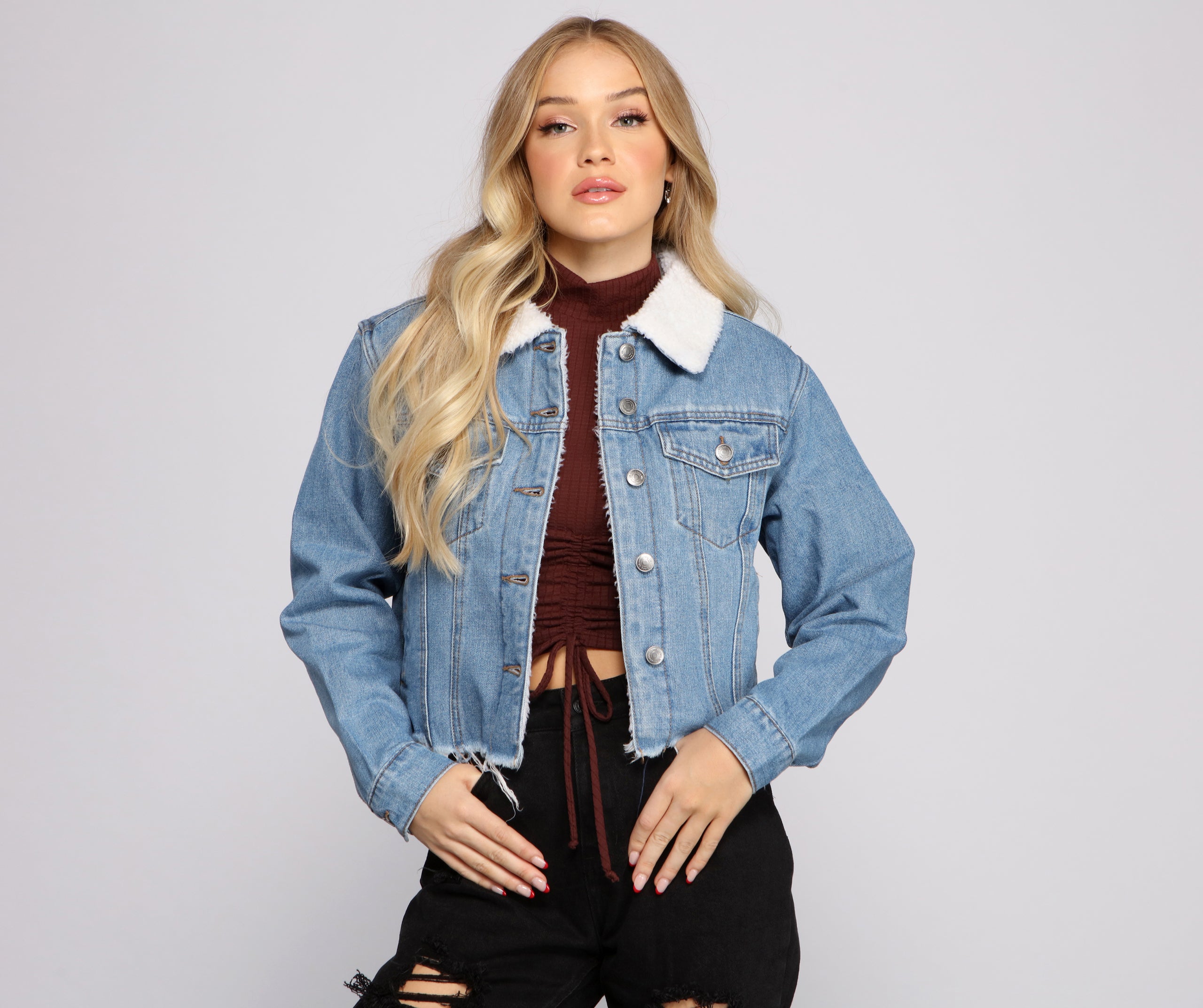 All the Feels Sherpa Lined Denim Jacket