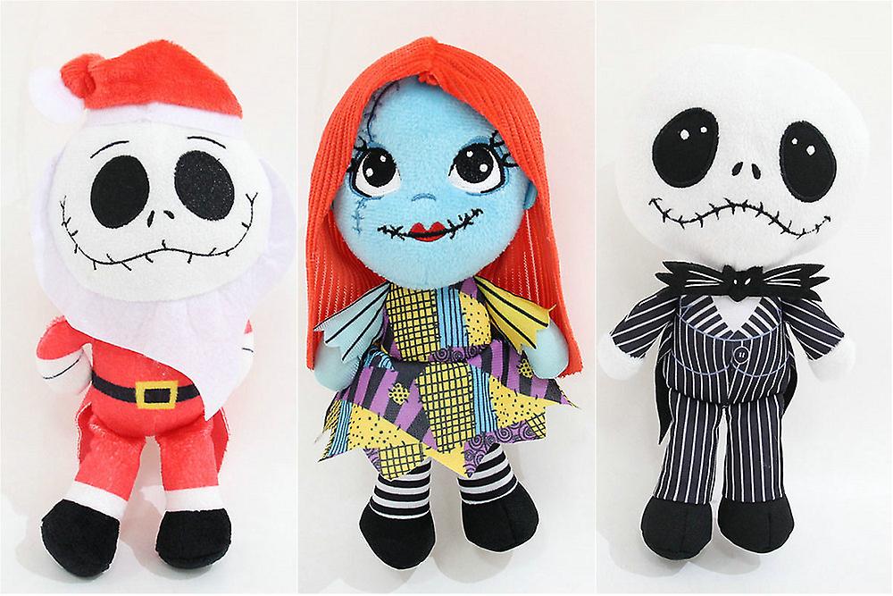 Disney Tim Burtons Nightmare Before Christmas Small Plushie 3-piece Set， Kids Toys For Ages 3 Up By Just Play