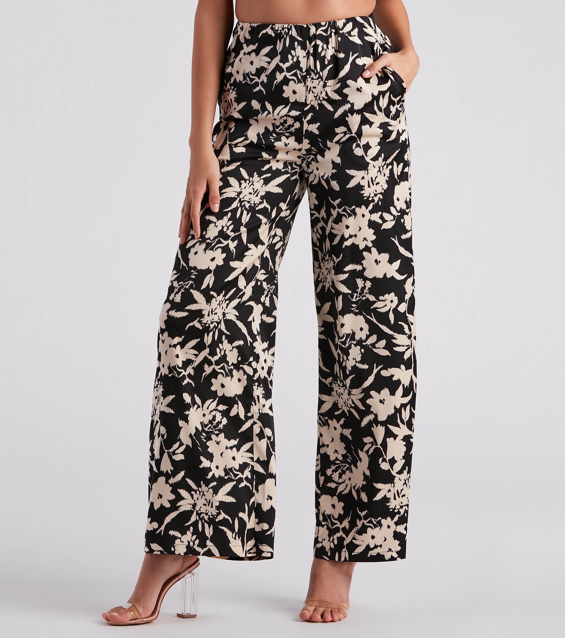 Major Muse Floral Satin Pants