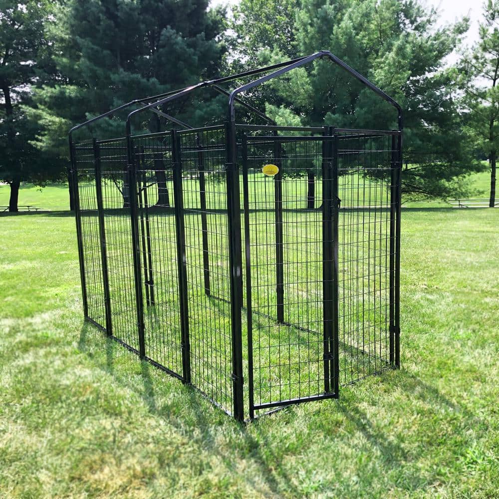 KennelMaster 4 ft. x 8 ft. x 6 ft. Welded Wire Dog Fence Kennel Kit DK648WC