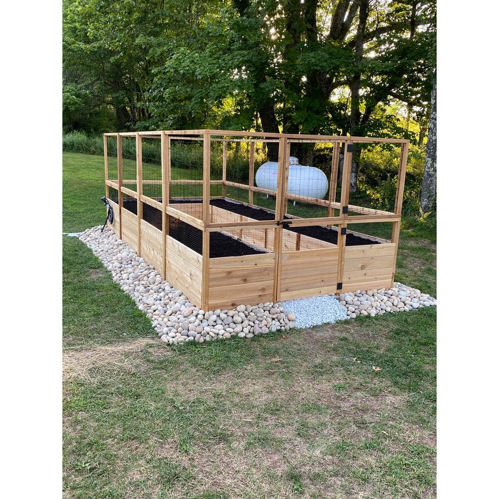 Outdoor Living Today 8 ft. x 16 ft. Cedar Garden in a Box with Deer Fencing RB816DFO