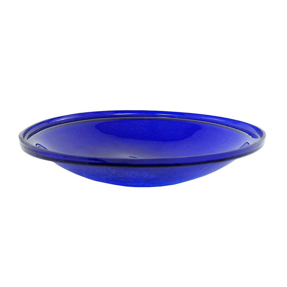 Achla Designs 14 in. Dia Cobalt Blue Reflective Crackle Glass Birdbath Bowl CGB-14CB