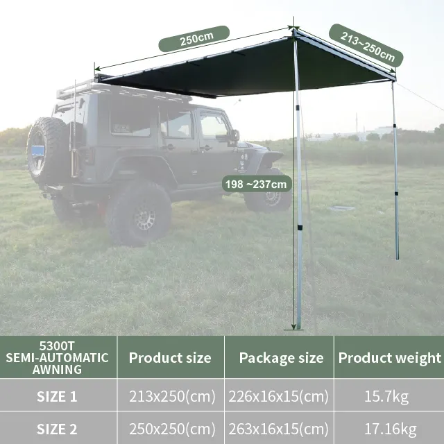 Aluminum Cover Sunshade overland truck camping car outdoor awning tent for suv camper Car Awning