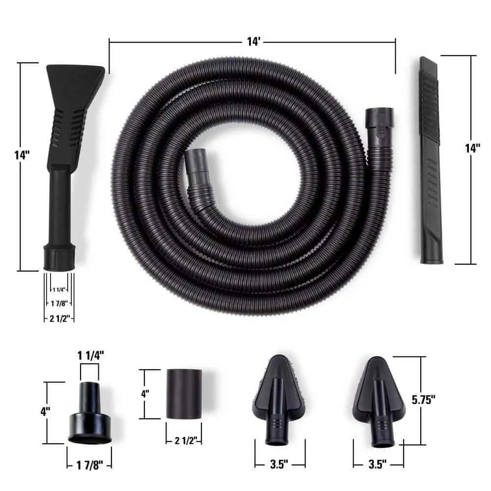 RIDGID 1-1/4 in. Car Cleaning Accessory Kit with 14-ft Hose for RIDGID Wet/Dry Shop Vacuums VT1734
