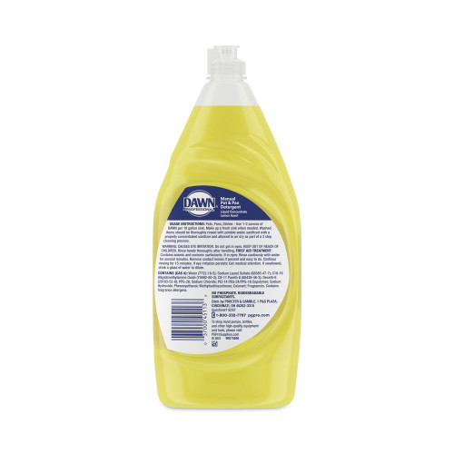 Dawn Manual Pot/Pan Dish Detergent， Lemon， 38 oz Bottle， 8/Carton (45113)