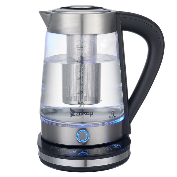 ZOKOP HD-2005D 110V 1500W 2.5L Blue Glass Electric Kettle with Filter - - 32335981