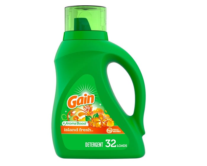 Gain + Aroma Boost Liquid Laundry Detergent， HE Compatible， Island Fresh Scent， 46 oz. Bottle - 80364893