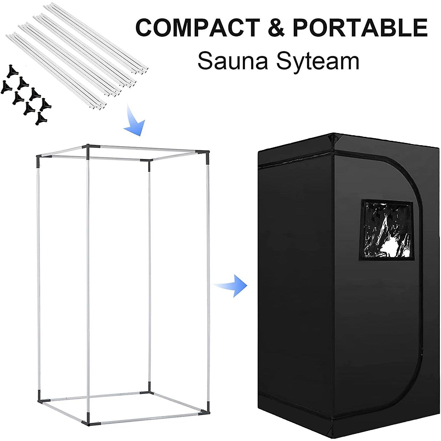 Portable Sauna Tent， Full Size 1 Person Home Spa Tent For Relaxation Detox Therapy (steamer Not Included  Black， 55.1