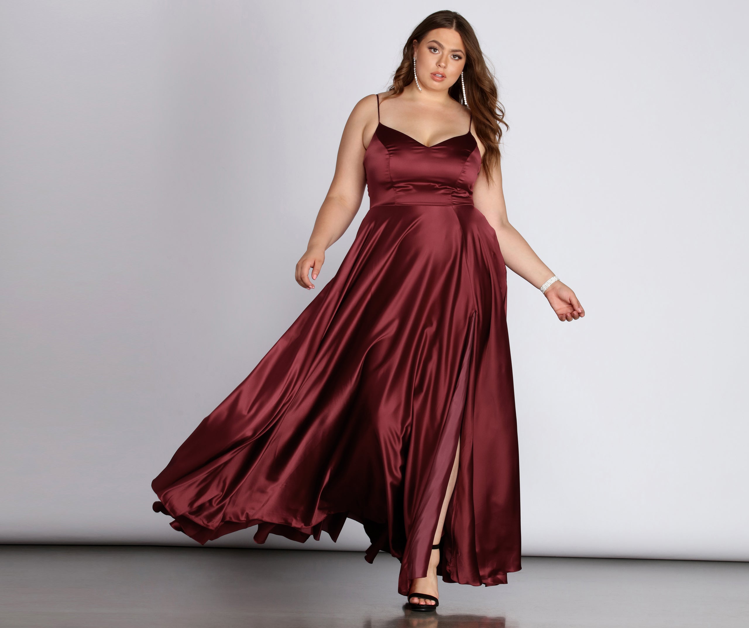 Daria Formal High Slit Satin Dress