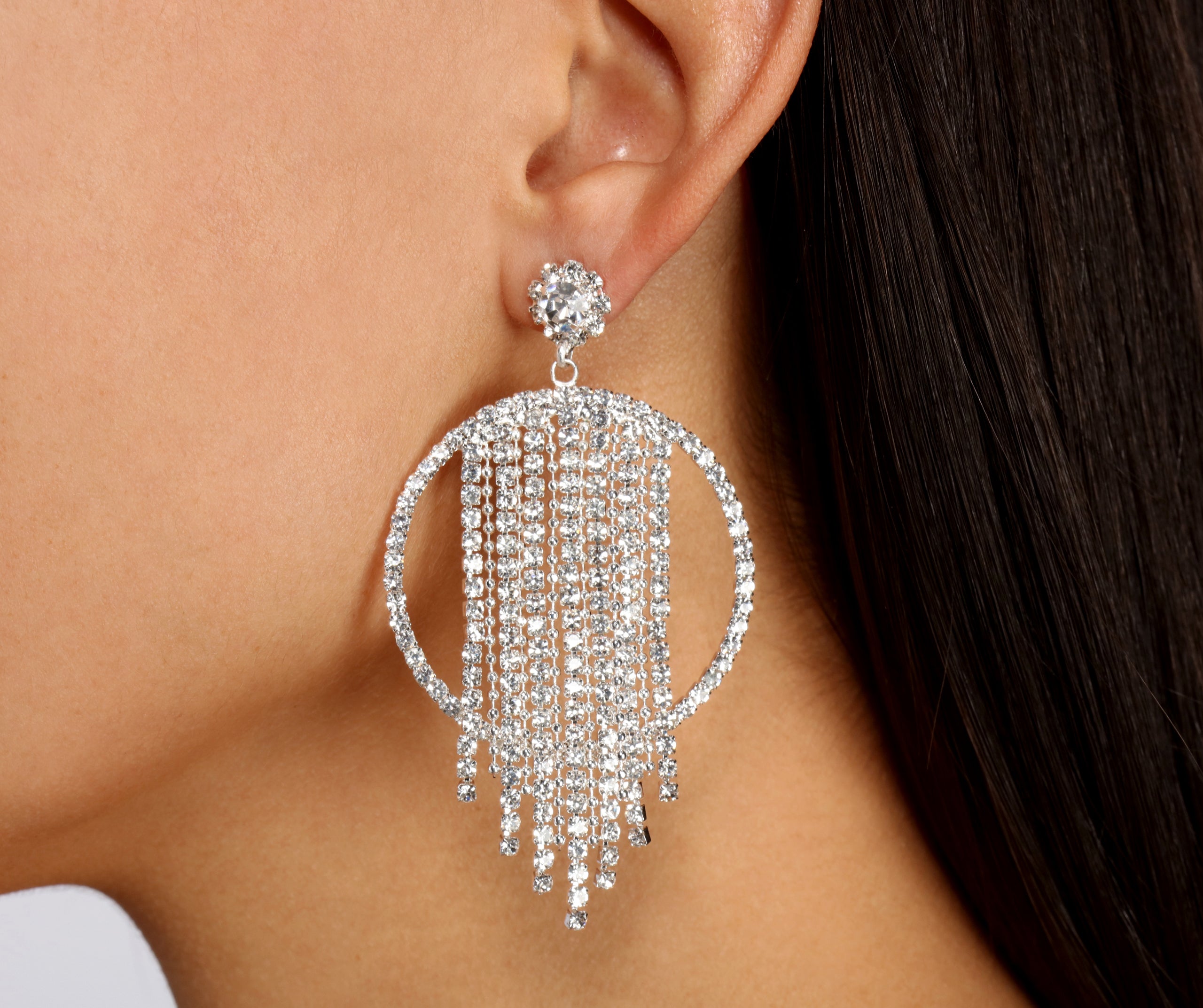 Major Glam Fringe Hoop Earrings