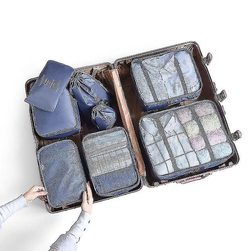 8pcs Travel Storage Bags Clothes Storage Bag Set Luggage Shoe Pouch Organizer Bag
