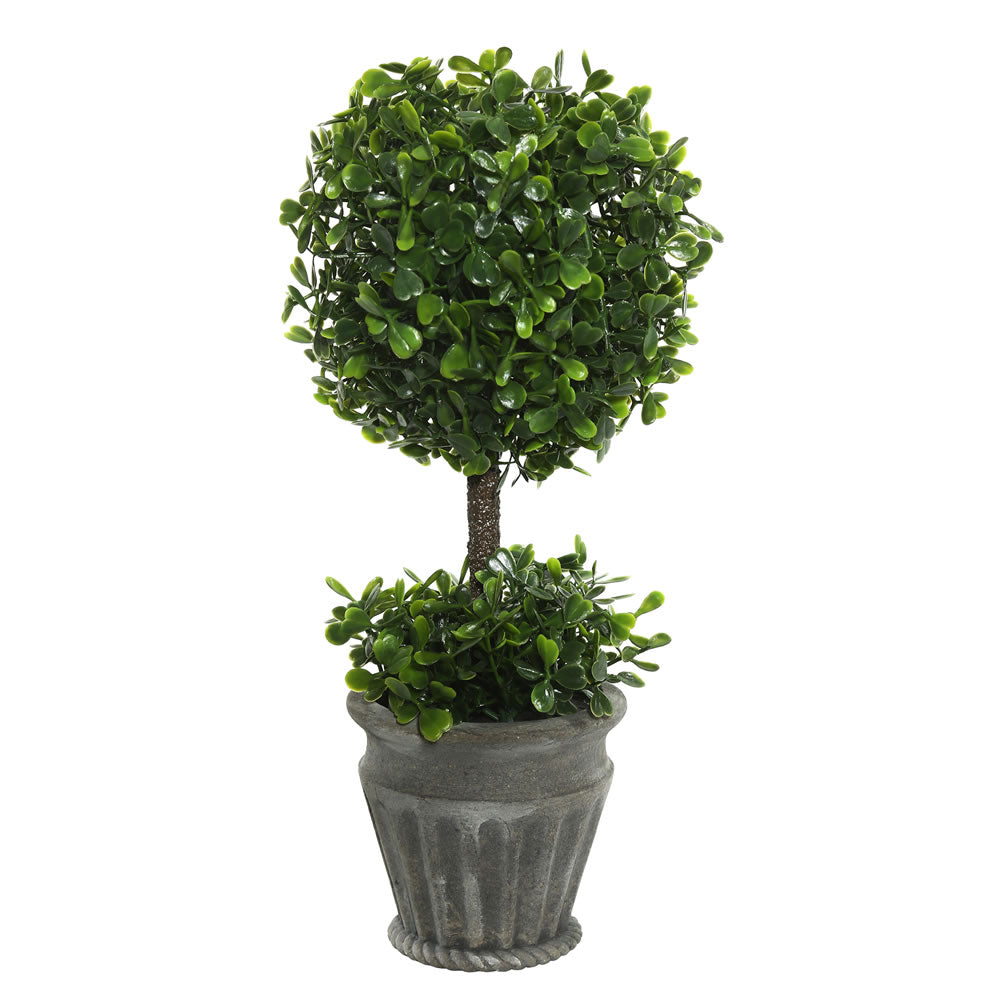Artificial Topiary : Boxwood topiary in container