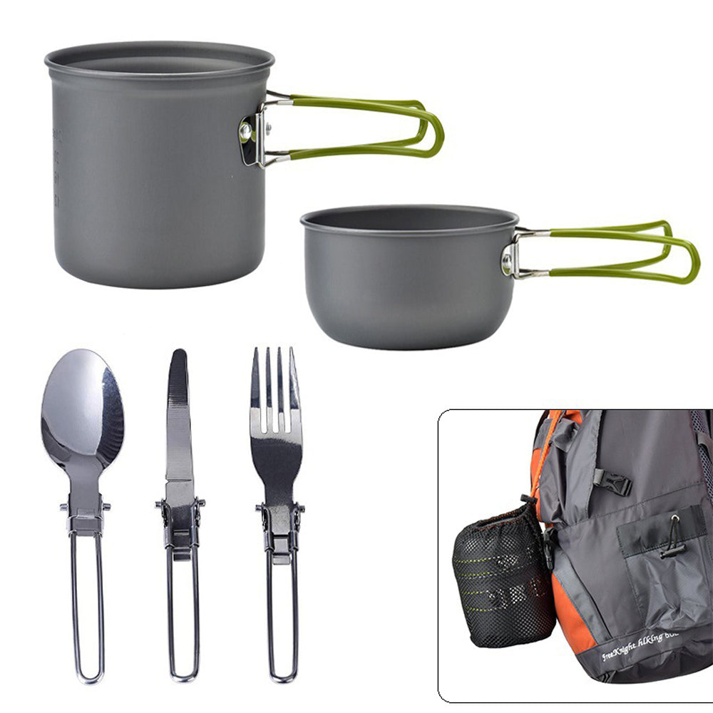 Ultralight Camping Cookware Utensils outdoor tableware set Hiking Picnic Backpacking Camping Tableware Pot Pan 1-2persons