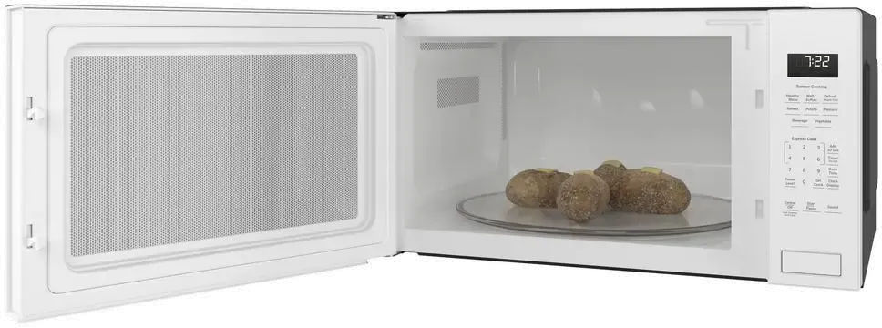 GE Profile Countertop Microwave and 30 Inch Trim Kit - 2.2 cu. ft. White