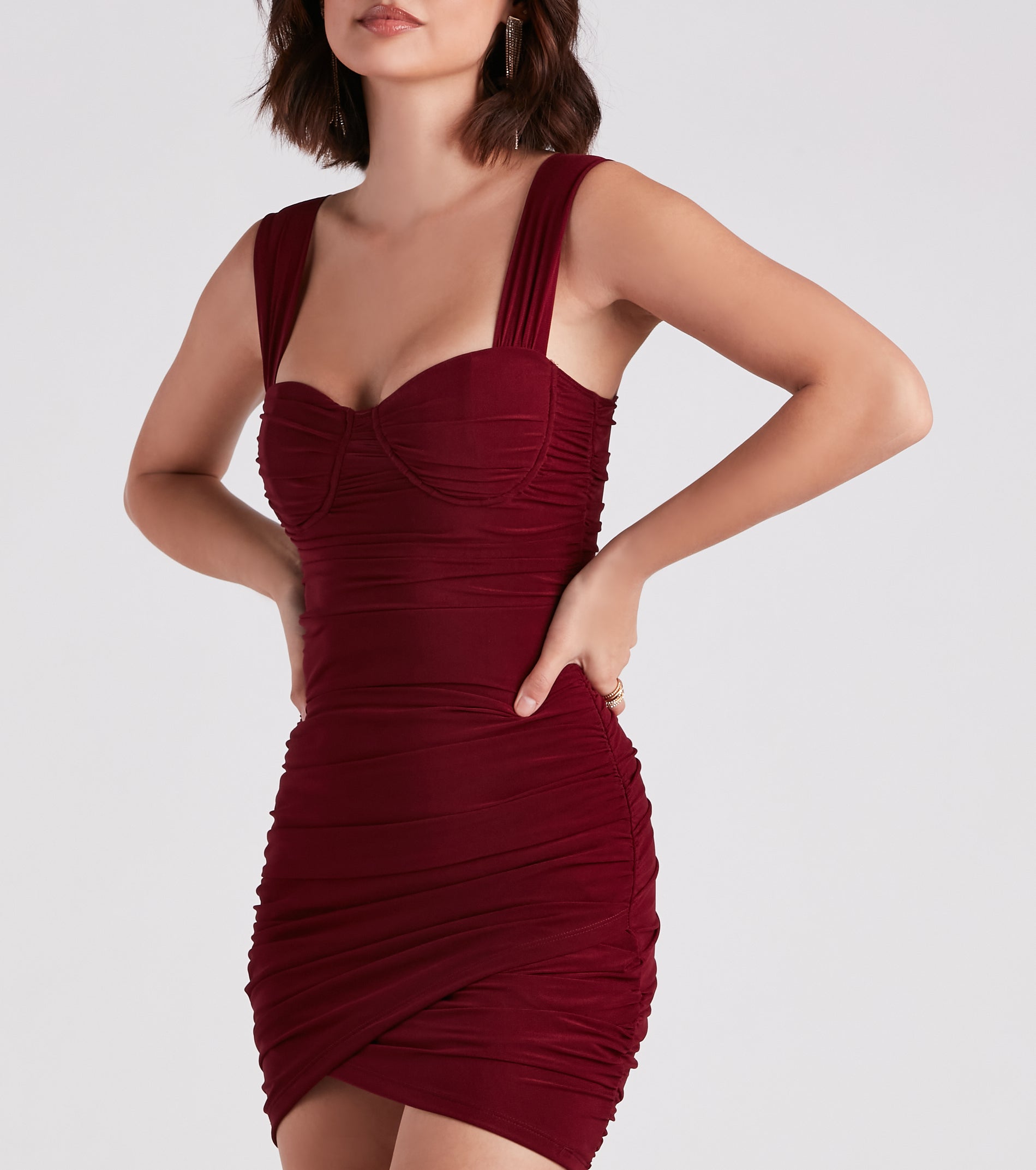 Gorgeous Silhouette Ruched Mini Dress