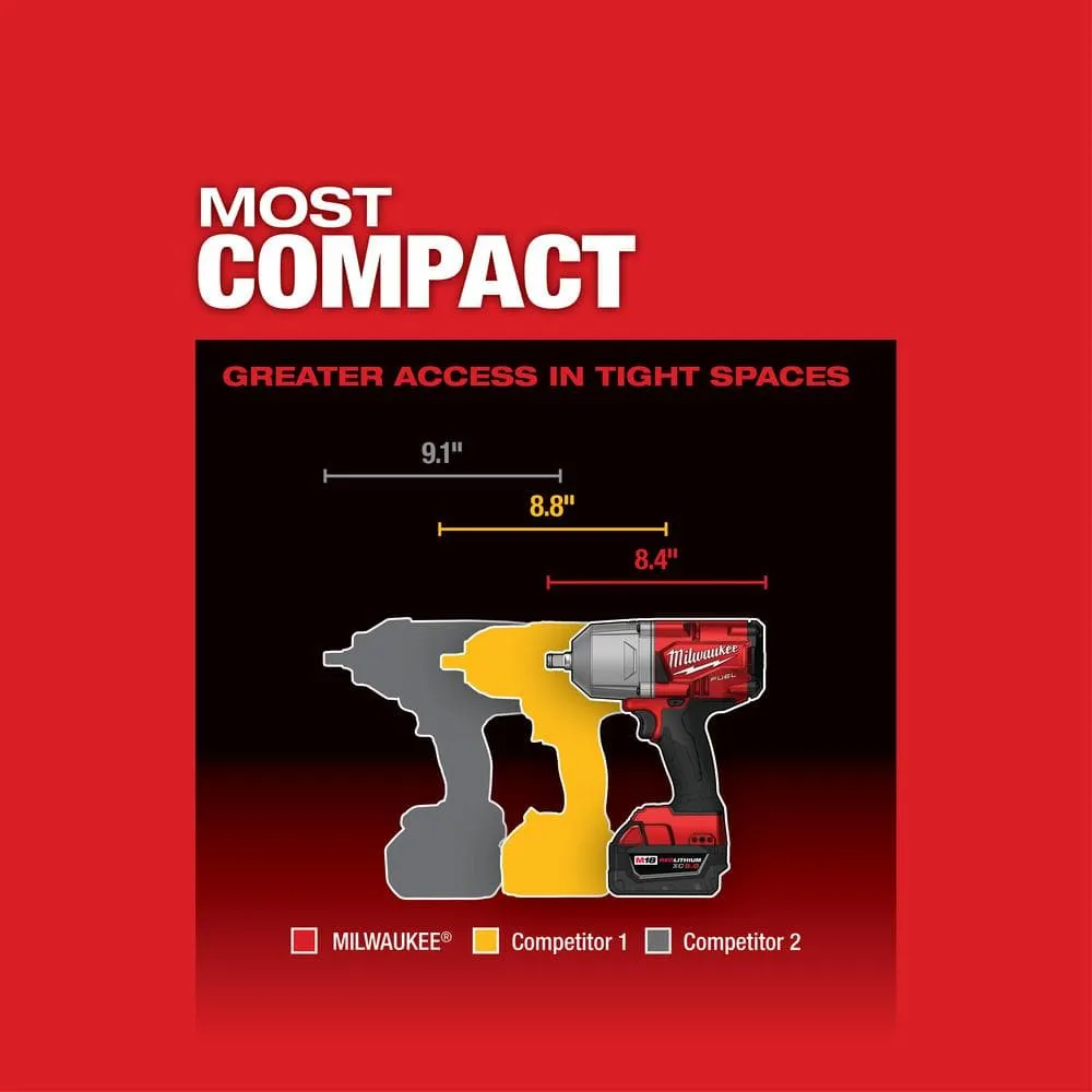 Milwaukee M18 FUEL 18V 1/2 in. Lithium-Ion Brushless Cordless Impact Wrench w/ Friction Ring (2-Tool) w/ Two 6.0Ah Batteries 2767-20-2767-20-48-11-1862