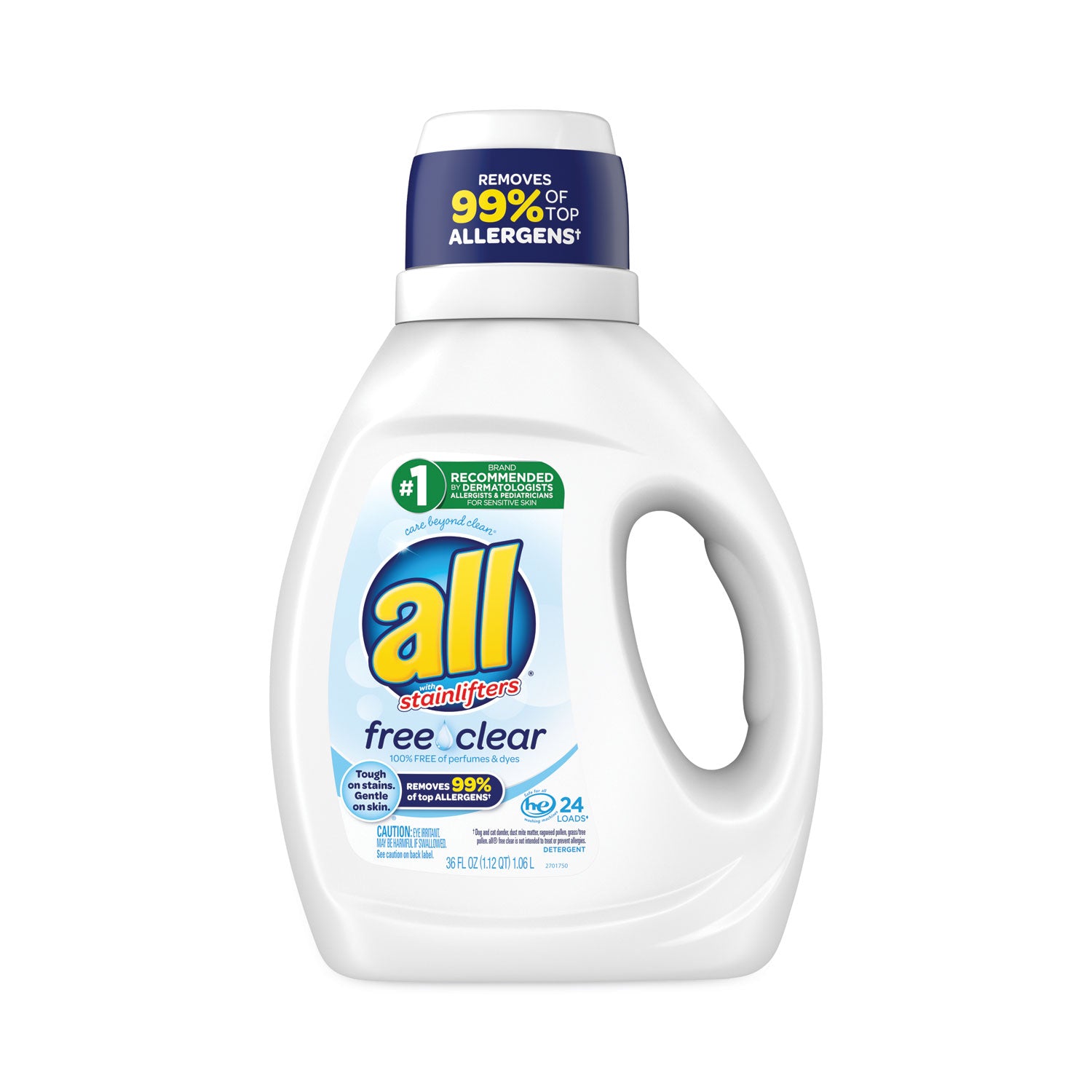 Ultra Free Clear Liquid Detergent， Unscented， 36 oz Bottle by All DIA73943EA