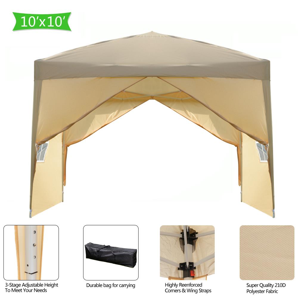 SalonMore Ez Pop Up Canopy Tent Outdoor Folding Patio Gazebo Shade 10'x10' Yellow