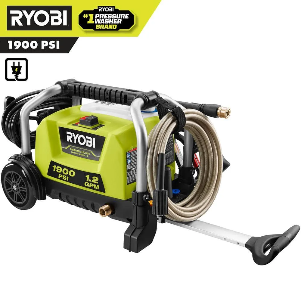 RYOBI 1900 PSI 1.2 GPM Cold Water Wheeled Corded Electric Pressure Washer RY1419MT