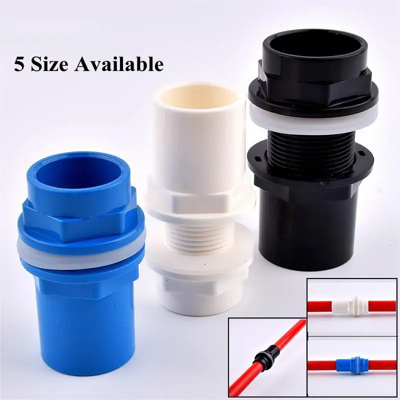 20~50mm Aquarium Drain Joint PVC Pipe Water Inlet Outlet Fittings Overflow Thread Water Tank Supply Fish Tank Connector