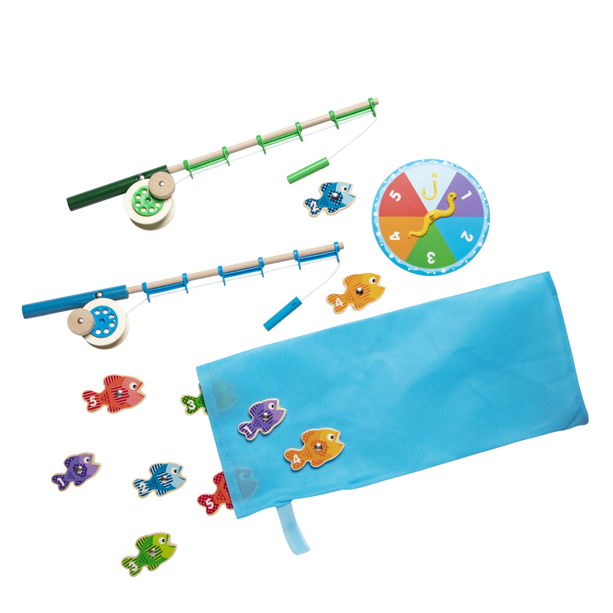 Melissa and Doug Catch and Count Wooden Fishing Game With 2 Magnetic Rods