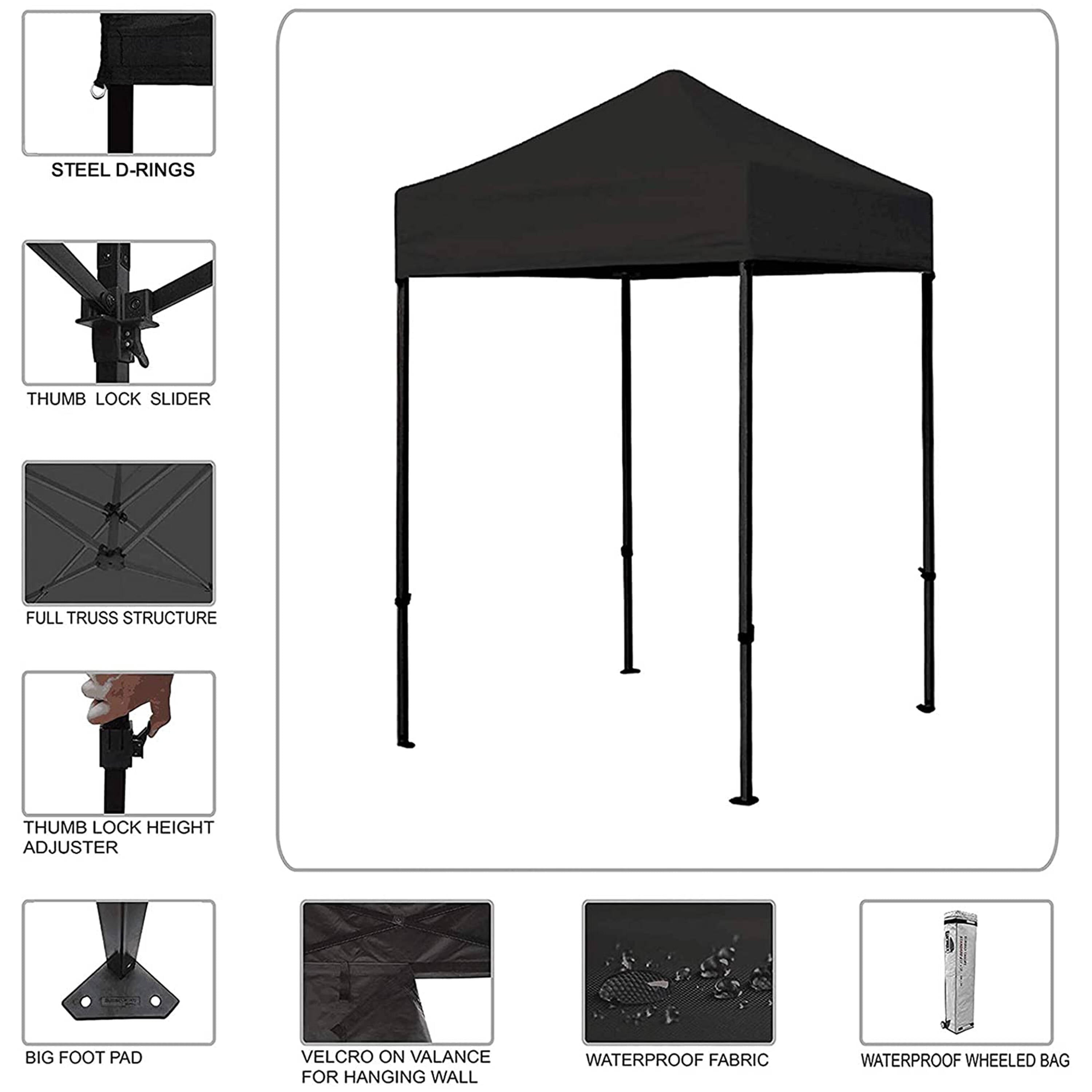 Eurmax 5x5 Pop up Canopy Outdoor Heavy Duty Tent,Khaki