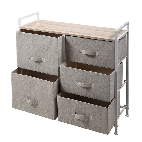 (Preferred Choice Furniture) 3 Tier Storage Dresser with 5 Non-woven Fabric Drawers for Living Room; Bedroom and Entryway - - 37776962