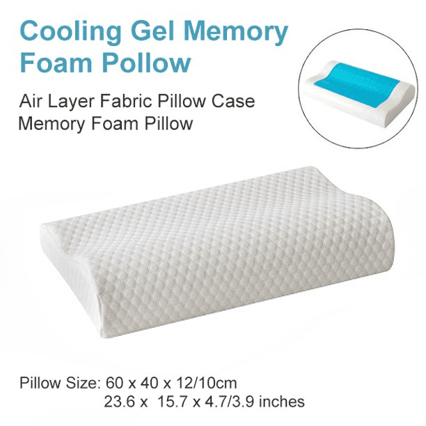 Inadays Memory Foam Pillows, Neck Pillows for Pain Relief Sleeping, Cooling Gel Ventilated Cervical Pillow, Ergonomic Two Heights Bed Pillow for Side, Back and Stomach Sleepers, 15.7" x 23''