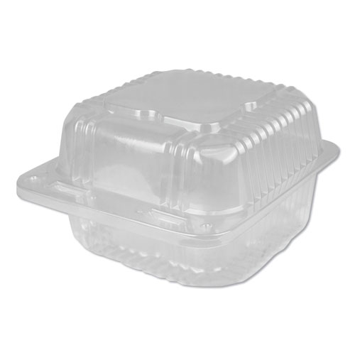 Durable Packaging Plastic Clear Hinged Containers | 5 x 5， 12 oz， Clear， 500