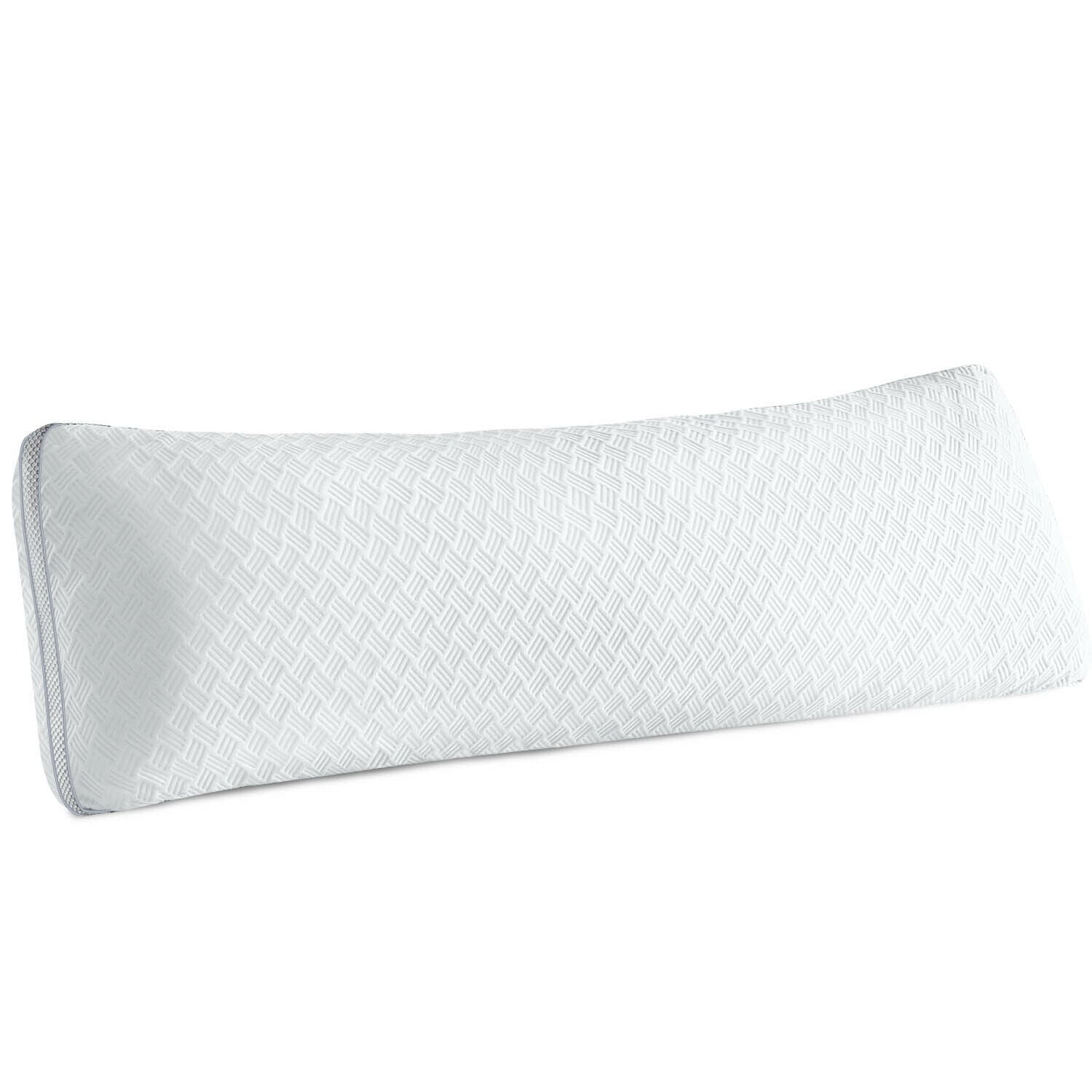 Bedstory Memory Foam Full Body Pillow for Adult Side Sleepers - Bed Nursing Support Maternity Pillow White
