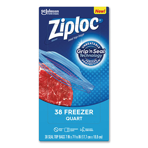 SC Johnson Ziplocandreg; Double Zipper Freezer Bags | 1 qt， 2.7 mil， 6.97
