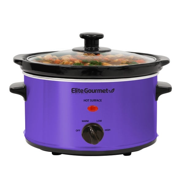 Elite Gourmet 2 Qt Oval Slow Cooker Purple - - 35567867