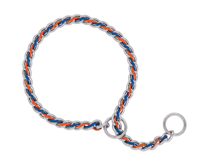 Terrain D.O.G. Laced Chain Slip Collar - Blue/Orange - 3.5 mm x 20 Inch - 07-4112-R3-20