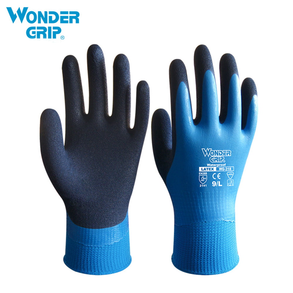 Wonder Grip Thermo Plus Coldproof Work Gloves Double Layer Latex Coated Protection Gardening Fishing Working Gloves