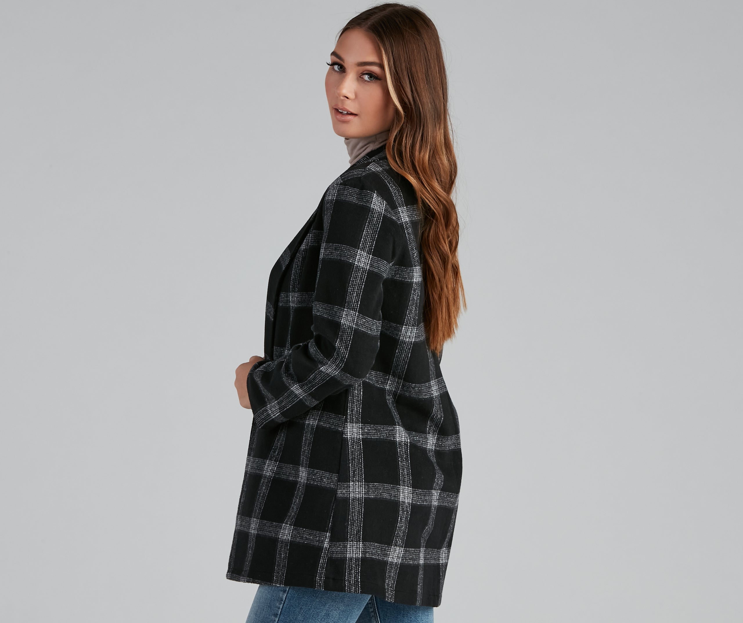 Pretty And Posh Plaid Coat