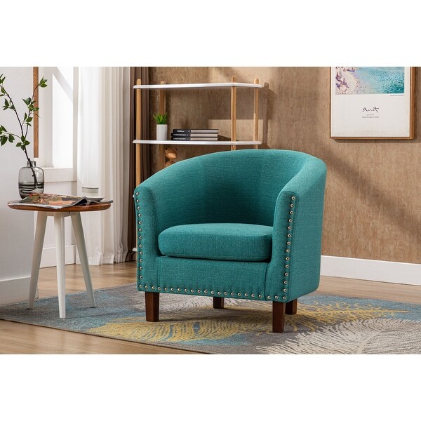 Porthos Home Bella Fabric Upholstered Accent Chair with Rubberwood Legs