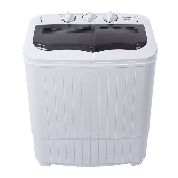 ZOKOP 14.3lbs Compact Semi-Automatic Twin Tube Washing Machine - 21.26